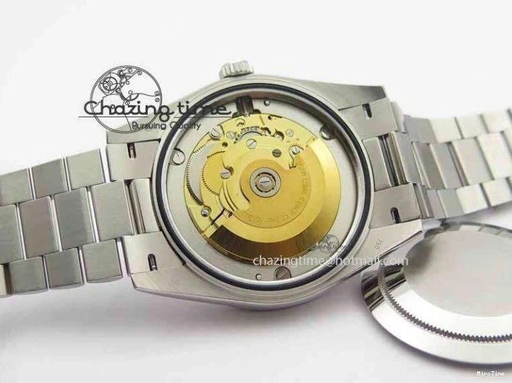 MiroTime 1218 Stylish Day Date 40mm SS BP Maker Best Edition Diamond Bezel Ice Blue Dial On SS Bracelet ETA 3699